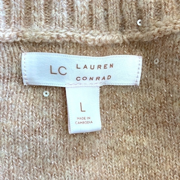 LC Lauren Conrad large sweater ruffles sparkles - Picture 9 of 10